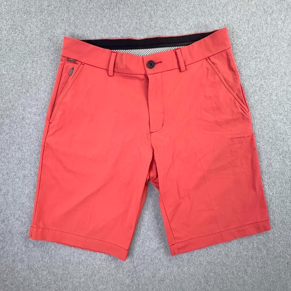KJUS Iver Golf Shorts Mens Size 32 Red 10" Stretch Performance Chino Preppy